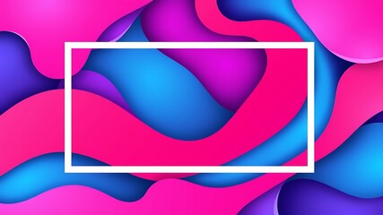 Canvas Print - modern abstract colorful 3d paper cut design with white frame suitable for backgrounds and decoratio