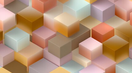 Aufkleber - Colorful 3D Blocks Arranged in an Abstract Pattern for Design Use