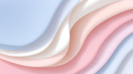 Aufkleber - Soft Waves of Fabric in Pastel Colors for Elegant Background Design