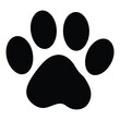 © Tanjila - Black paw print on white background representing a domestic animal