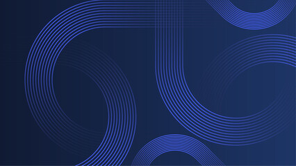 Poster - Blue concentric circles on a dark blue background. Suitable for abstract backgrounds, technology concepts, digital designs, web graphics, or wallpapers.