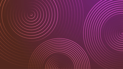 Poster - Pink concentric circles on a dark red and pink background. Suitable for abstract backgrounds, technology concepts, digital designs, web graphics, or wallpapers.