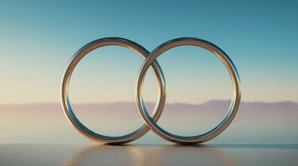 Poster - Engagement harmony loop icon concept representing balanced influence between two entities in a visual design format