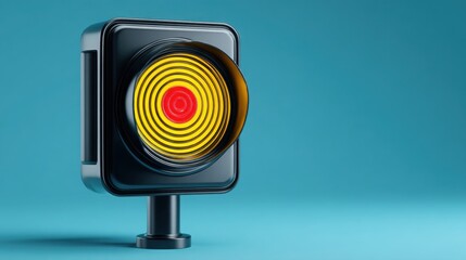 Poster - Executive approach to traffic management with insight-focused leadership through signal lens icon concept visualization