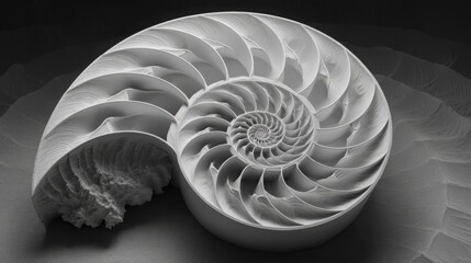 Poster - Captivating circular design representing fibonacci growth spiral concept with emphasis on stepwise expansion and flow