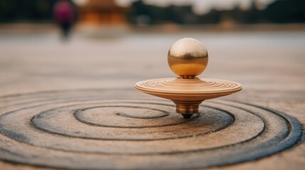 Poster - Artistic representation of a fountain symbolizing growth through presence icons focused on mindful scaling concepts