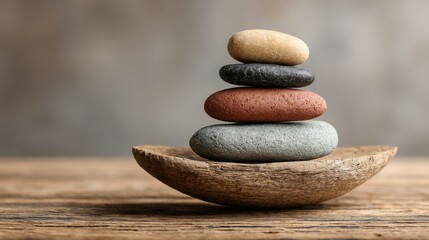 Poster - Stack icon representing mindful capital concept for stress-free financial decision making and effective resource management