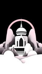 Poster - Striking Black And White Visual. The Design Showcases Retro-modernism, Featuring Vibrant Illustrations With Smooth Gradient Effects, Plus A Variety Of Geometric Shapes. A Dynamic Graphic Resource.