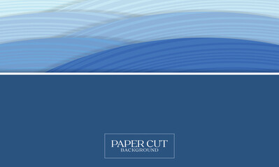Wall Mural - Soft blue Paper Cut Background