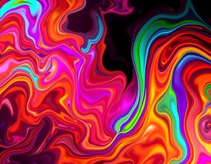 Poster - Abstract Energy Flow, A Vibrant Swirl Of Colors Creating Organic Shapes, Perfect For Backgrounds Or Adding A Dynamic Burst. High Energy Visual Texture For Your Projects. Stunning.