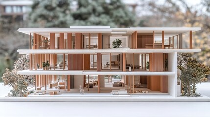 Poster - Architectural model presenting sustainable family home concept w