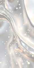 Fototapete - Metallic Chrome Particles Flowing Gently, A Mesmerizing Dance Of Light And Reflection, Smooth Gradients Add Depth, Captivating Glowing Highlights Create A Dynamic, Ethereal Effect.