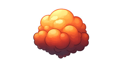 Aufkleber - A Stunningly Illustrated Explosion Cloud Emitting Vibrant Orange Hues in an Artistic Style