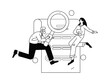 © Lyn Lee - Personnel doing job interview flat vector concept operation hand drawn illustration