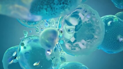 Poster - Microscopic Cell Structures Close Up Abstract Blur Background in 4K.