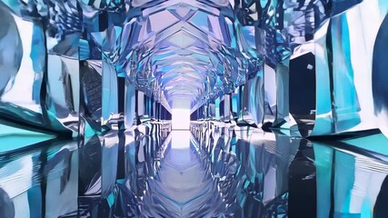 Poster - Crystal Tunnel Abstract Background Animation in 4K.
