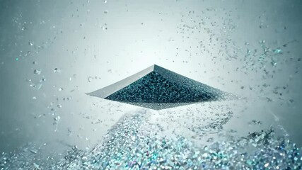 Poster - Crystal Pyramid Evolving Abstractly in a Light Background 4K.