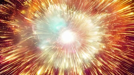 Poster - Colorful Abstract Explosion with Light Trails in 4K.