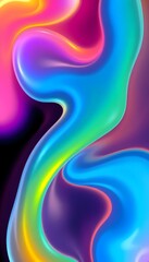 Aufkleber - Abstract Fluid Motion Design. Glowing Liquid Shapes Intertwine. Creating A Mesmerizing Dance Of Color And Form. A Perfect Background Texture For Creative Projects. Dynamic And Eye-catching Art.