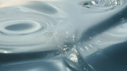 Poster - Liquid Motion Abstract Water Surface Ripples and Droplets Closeup in 4K.