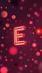 Fototapete - Abstract Digital Letters, Glowing Neon. 3d Typography Floats In Cyberspace. Vivid, Modern Digital Art. Perfect For Tech, Design, And Innovation Projects.