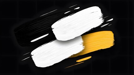 Poster - Abstract Monochrome Brushstroke Pattern with Heavy Texture