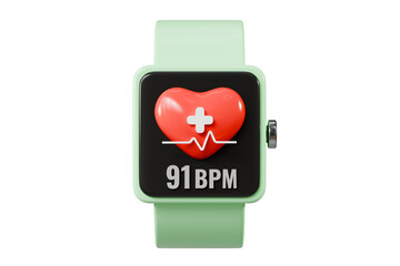 Poster - 3d Smart watch icon. Fitness smart Watch Screens. Smartwatch with blank screen mockup isolated background. Smartwatch for fashion accessories or watch product display. healthy concept. 3d render.