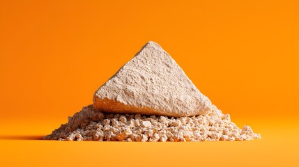 Aufkleber - Beige Pyramid Rock on Orange Background