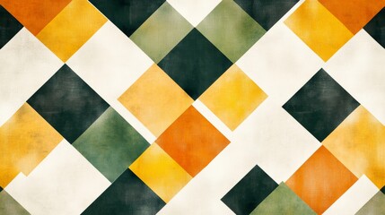 Aufkleber - Retro Styled Diamond Pattern with Earthy Tones and Textured Surface