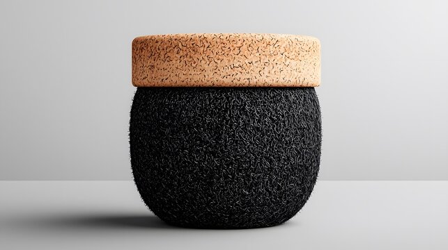 Small Round Black Tin Container with Brown Lid Mockup