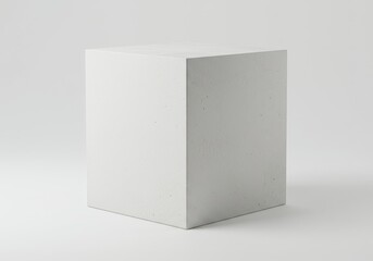 Poster - Minimalist white cube on a white background for product display, mockup or presentation