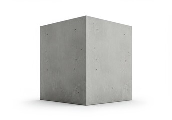 Poster - Concrete cube on a white background, showing texture and form