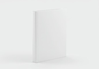 Poster - A simple white book stands upright against a white background in a minimalist style