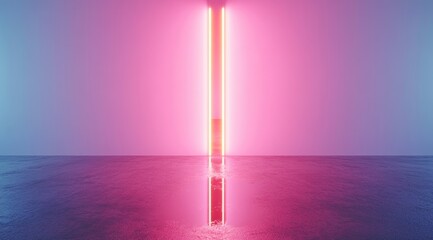 Wall Mural - Neon glow, vibrant colours, reflection
