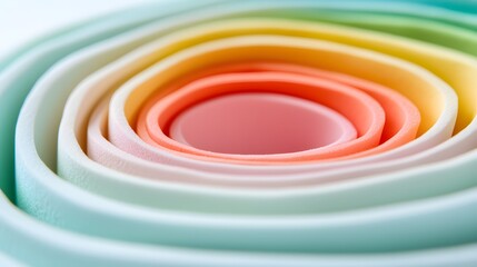 Aufkleber - Layered Pastel Shapes Melting into One Another
