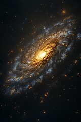 69. a captivating cosmic scene showcasing a galaxy filled with bright stars and swirling clouds of i