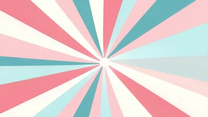 Poster - colorful geometric abstract pattern with radial lines in pastel hues of blue, pink, and cream for ar