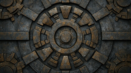 Poster - Abstract textured background featuring intricate geometric patterns and industrial design elements