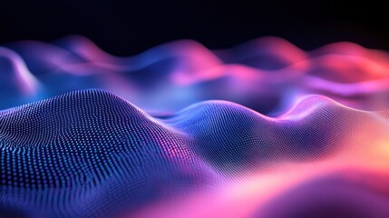 Fototapete - Abstract digital landscape of undulating, vibrant colors
