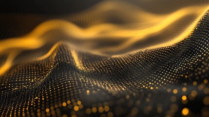 Aufkleber - Abstract gold particles wave pattern