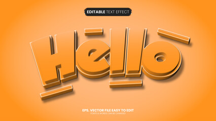 Wall Mural - hello 3d editable text effect