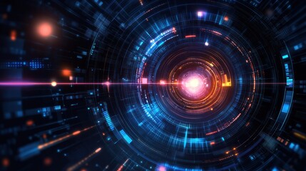 Poster - Futuristic, glowing digital interface