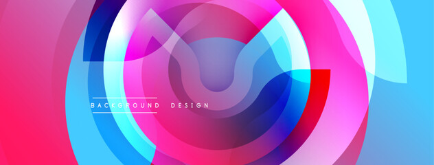 Aufkleber - Abstract colorful layers create dynamic circular design. Vivid gradients, modern aesthetic, suitable background element.