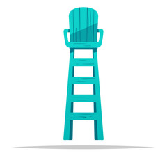 Wall Mural - tall lifeguard chair vector isolated illustration
