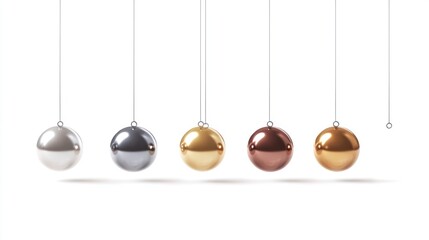 Aufkleber - Metallic spheres suspended by strings