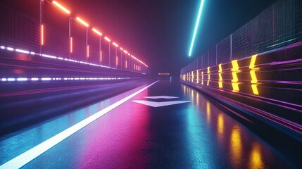 Poster - Neon tunnel road (1)