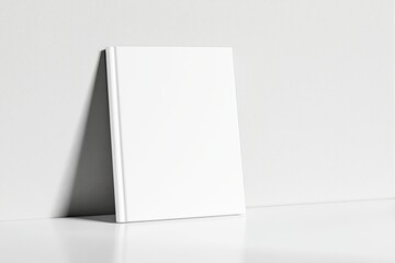 Poster - Blank book mockup standing against a white wall.