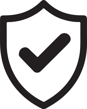 Shield check mark logo icon design template, vector illustration.