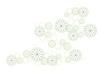 Wall Mural - architecture drawing plant tree top view plan greenery vegetation vector. design nature architectura