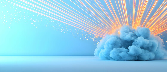Poster - Abstract Cloud With Glowing Light Trails